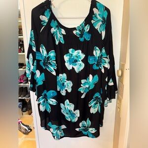Cato Blue Boxy 3/4 Sleeve Blouse